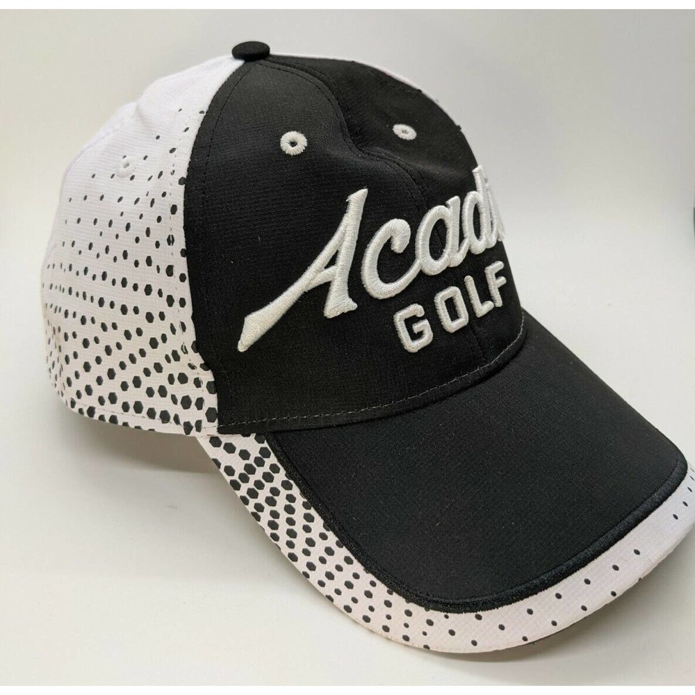 Acadia Golf Ballcap Hat - Black White - Adjustable Band